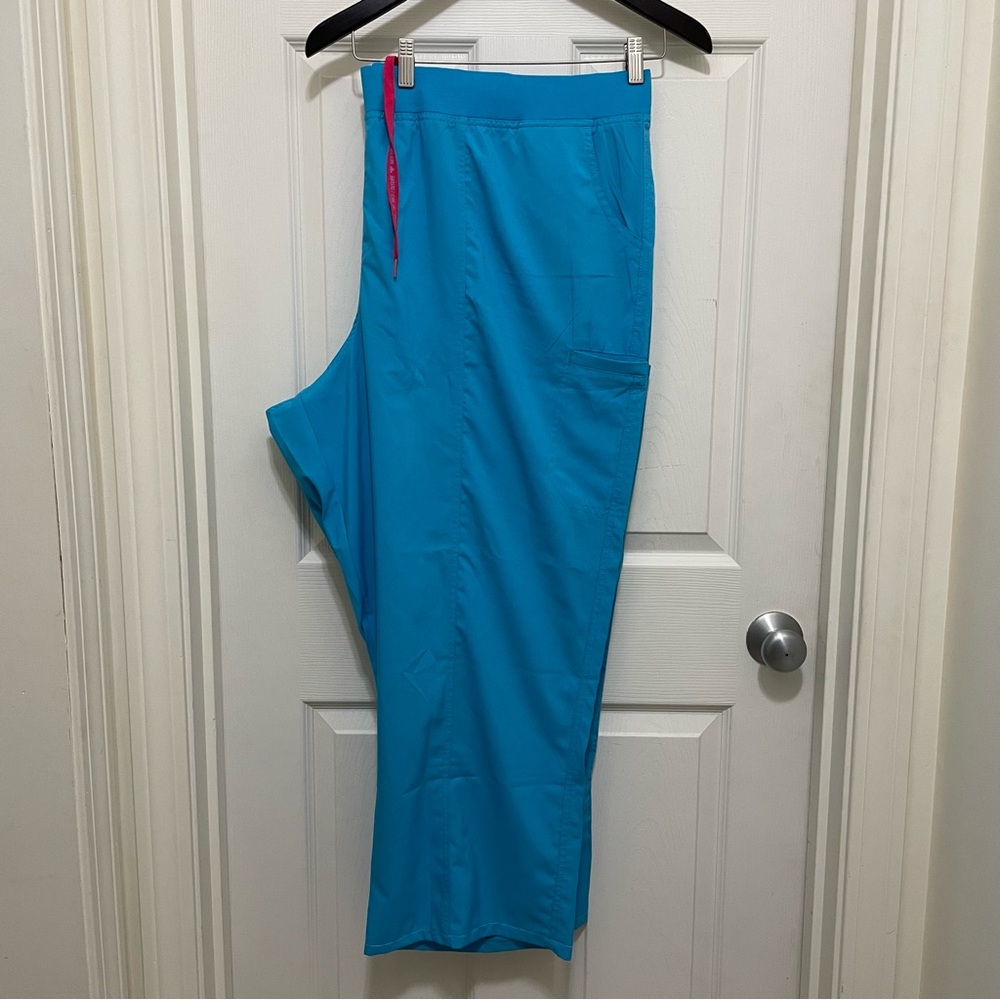 Med Couture Scrub Pants Hyper‎ Blue 8744 Size 4XL Pull On Drawstring Waist